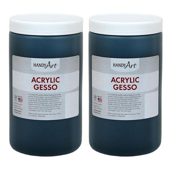 Rock Paint & Handy Art Rock Paint & Handy Art RPC440103-2 32 oz Acrylic Black Gesso Handy Art - 2 Each - RPC440103-2