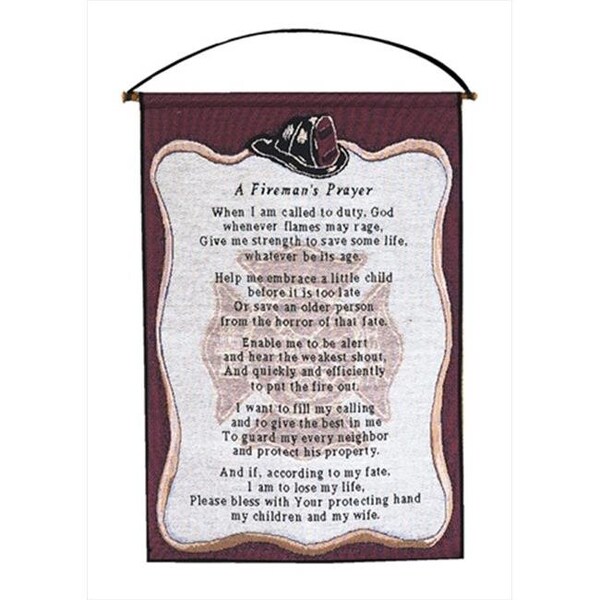 Manual Woodworkers & Weavers Manual Woodworkers and Weavers HWAFP A Firemans Prayer Tapestry Wall Hanging Vertical 17 X 25 in. - HWAFP