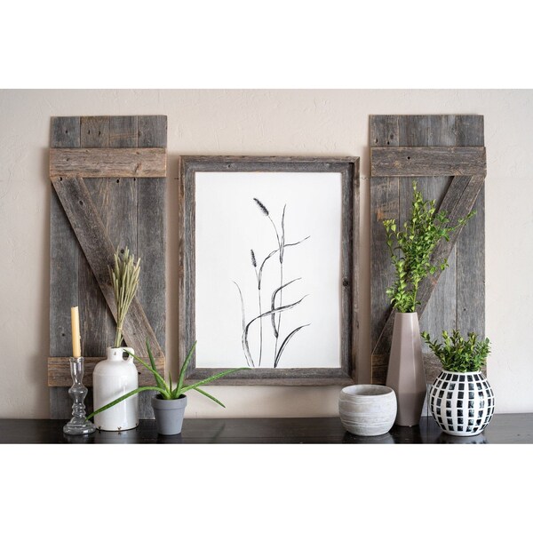 Barnwoodusa Rustic Farmhouse Reclaimed Country Style Decor Window Shutters (2 PK) - 759740312125