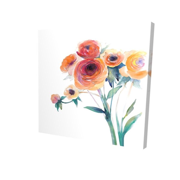 Fondo 32 x 32 in. Watercolor Flowers-Print on Canvas - FO2788338