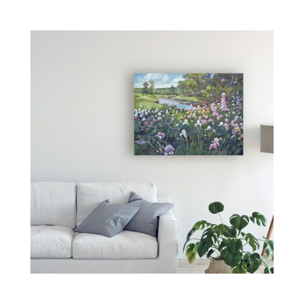Trademark Fine Art David Lloyd Glover 'River Spring Garden' Canvas Art, 18x24 - DLG00995-C1824GG