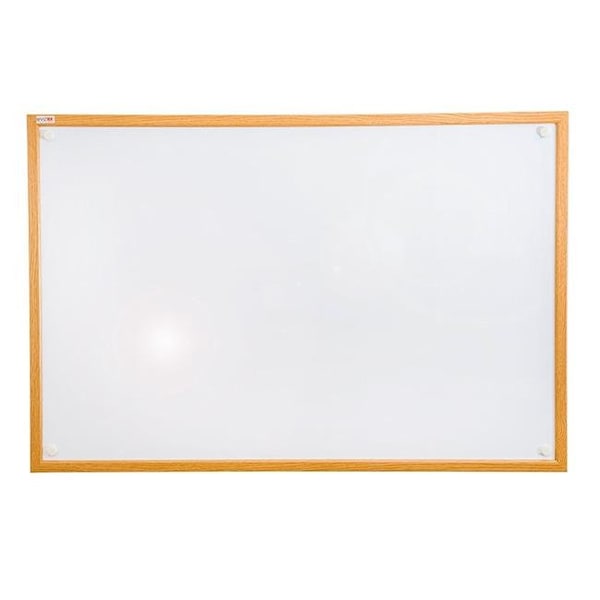 Floortex Usa Floortex USA FCVLM2418W 24 x 18 in. Viztex Lacquered Steel Magnetic Dry Erase Boards with an Oak Effect Surround - White - FCVLM2418W