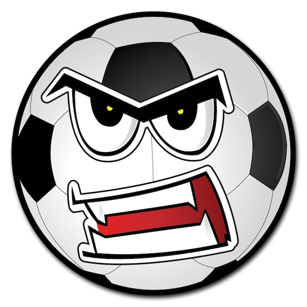 Signmission Angry Soccer Ball Circle Vinyl Laminated Decal - D-24-CIR-ANGRY SOCCER BALL