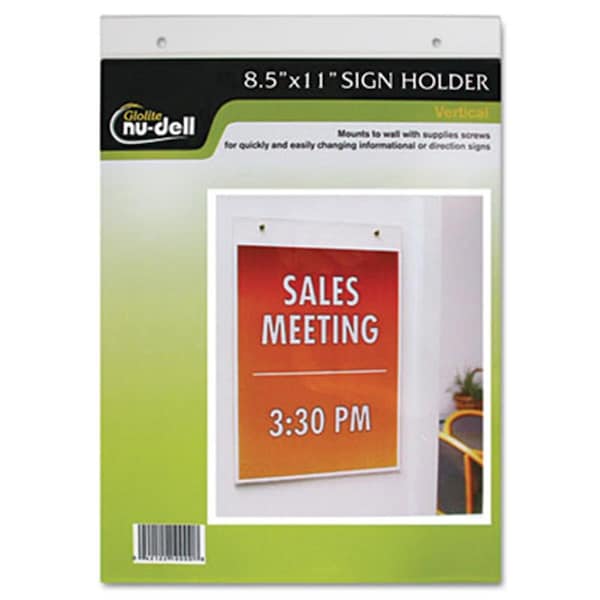 Nudell Clear Plastic Sign Holder Wall Mount 8 1/2 x 11 - NU31743
