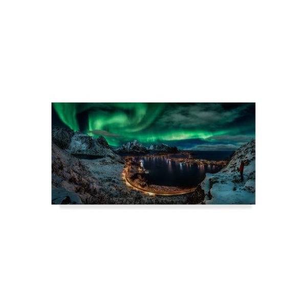 Trademark Fine Art Javier De La 'Chasing The Northern Lights' Canvas Art, 12x24 - 1X06046-C1224GG