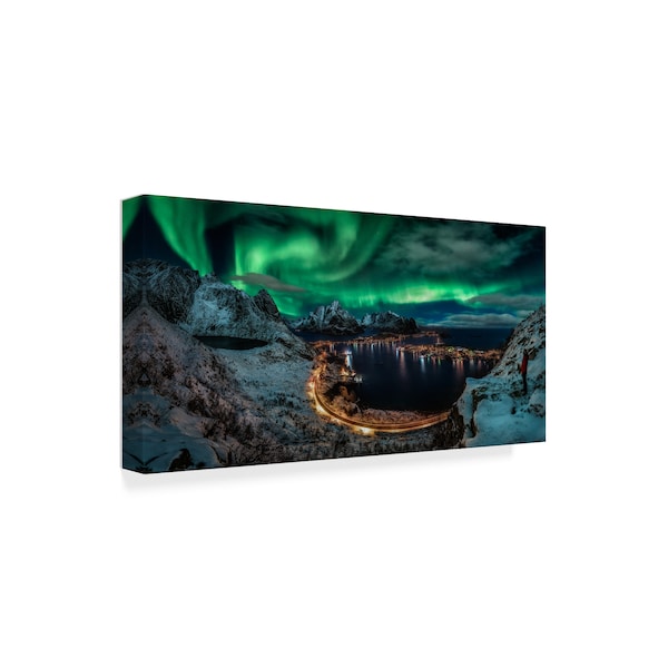 Trademark Fine Art Javier De La 'Chasing The Northern Lights' Canvas Art, 12x24 - 1X06046-C1224GG