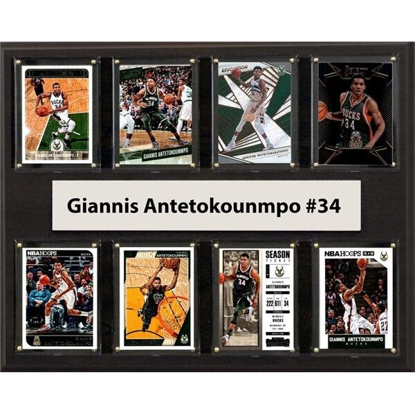 Williams & Son Saw & Supply C&I Collectables 1215ANTEO8C NBA 12 x 15 in. Giannis Antetokounmpo Milwaukee Bucks 8-Card Plaque - 1215ANTEO8C