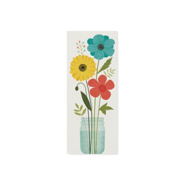 Trademark Fine Art Michael Mullan 'Seaside Bouquet V Mason Jar No Word' Canvas Art, 10x24 - WAP08699-C1024GG