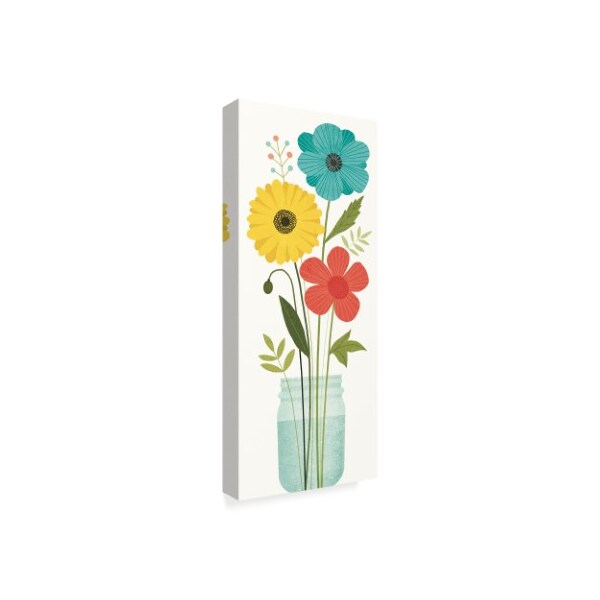 Trademark Fine Art Michael Mullan 'Seaside Bouquet V Mason Jar No Word' Canvas Art, 10x24 - WAP08699-C1024GG