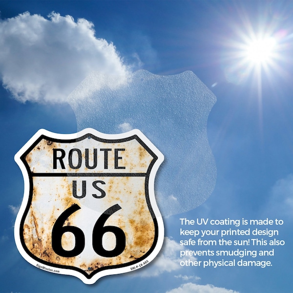 Signmission Route Us 66 Rustic, 12 Inch X 12 Inch, Vinyl Decal - SHI-D-12-485