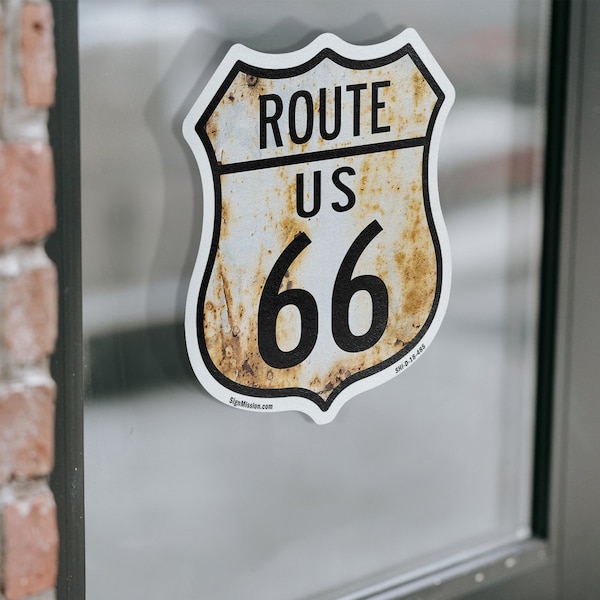 Signmission Route Us 66 Rustic, 12 Inch X 12 Inch, Vinyl Decal - SHI-D-12-485