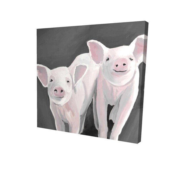 Fondo 12 x 12 in. Two Little Piglets-Print on Canvas - FO2785141