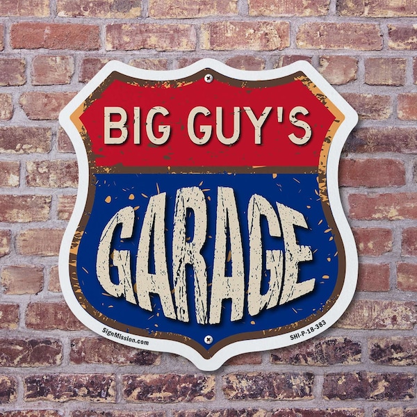 Signmission Big Guy's Garage, 6 inch X 6 inch, Plastic Sign, 2PK - SHI-P-2PACK-6-383-BIG GUY