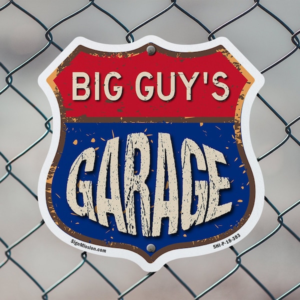 Signmission Big Guy's Garage, 6 inch X 6 inch, Plastic Sign, 2PK - SHI-P-2PACK-6-383-BIG GUY