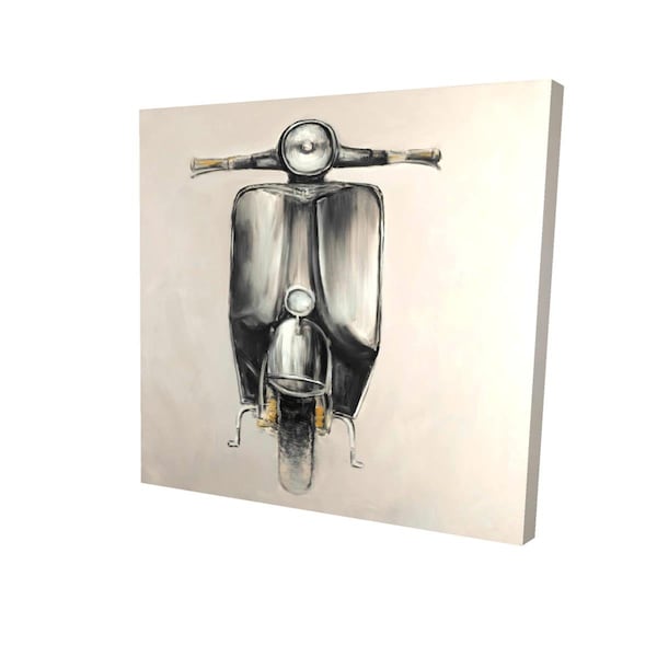 Begin Home Decor 12 x 12 in. Small Black Moped-Print on Canvas - 2080-1212-TR49