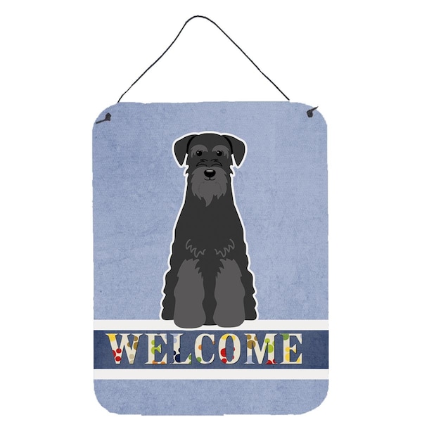Carolines Treasures Standard Schnauzer Black Welcome Wall or Door Hanging Prints - BB5613DS1216