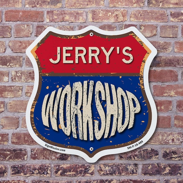 Signmission Jerry's Workshop, 18 Inch X 18 Inch, Plastic Sign - SHI-P-18-489-JERRY