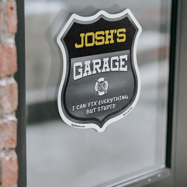Signmission Josh's Garage I Can Fix Everything But Stupid, 4 inch X 4 inch, Vinyl Decal, 5PK - SHI-D-5PACK-4-490-JOSH