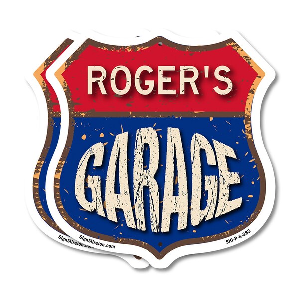 Signmission Roger's Garage, 6 inch X 6 inch, Plastic Sign, 2PK - SHI-P-2PACK-6-383-ROGER