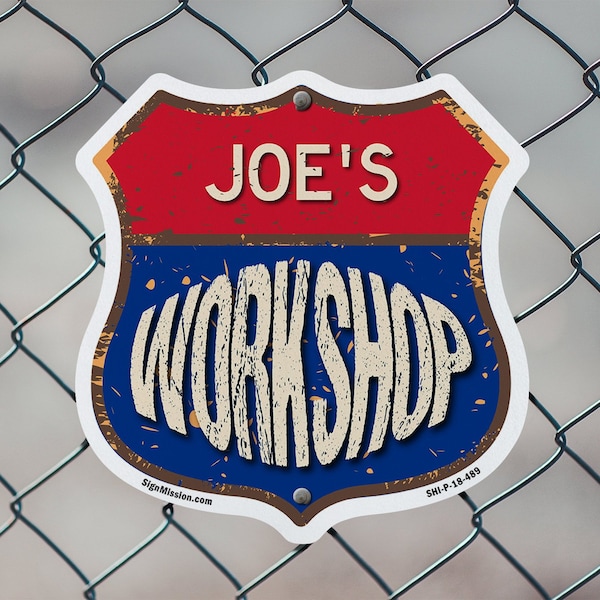 Signmission Joe's Workshop, 12 Inch X 12 Inch, Plastic Sign - SHI-P-12-489-JOE