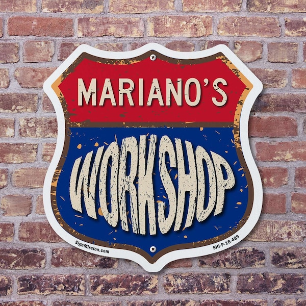 Signmission Mariano's Workshop, 12 Inch X 12 Inch, Plastic Sign - SHI-P-12-489-MARIANO