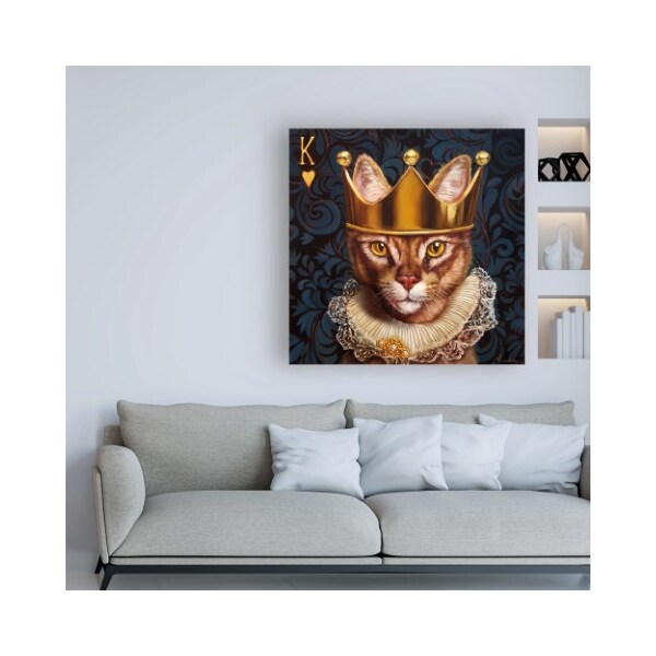 Trademark Fine Art Lucia Heffernan 'King of Hearts Cat' Canvas Art, 18x18 - IC00976-C1818GG