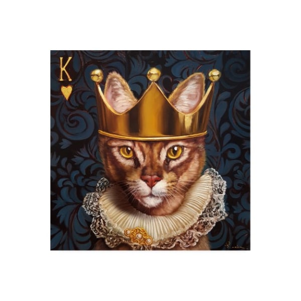 Trademark Fine Art Lucia Heffernan 'King of Hearts Cat' Canvas Art, 18x18 - IC00976-C1818GG