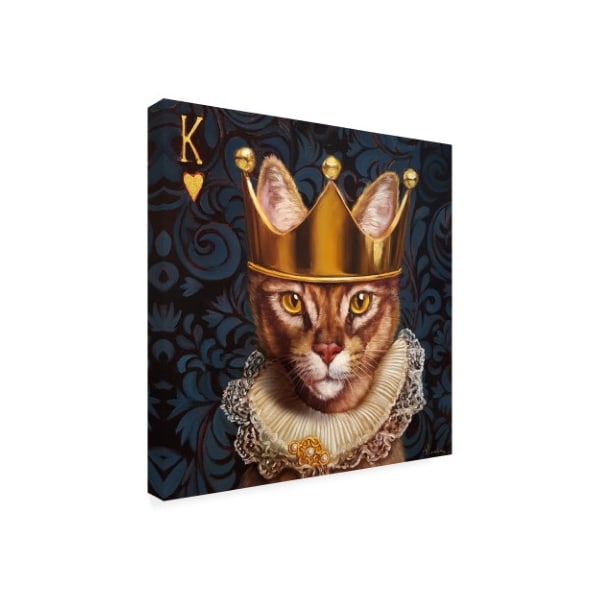 Trademark Fine Art Lucia Heffernan 'King of Hearts Cat' Canvas Art, 18x18 - IC00976-C1818GG