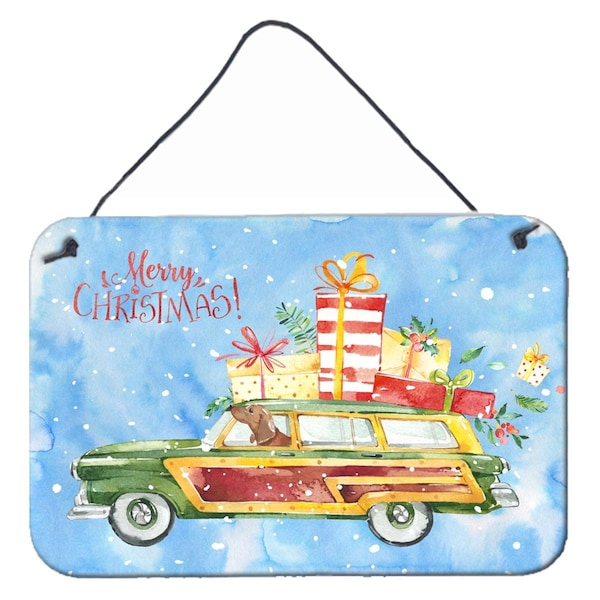 Carolines Treasures Merry Christmas Red Dachshund Wall or Door Hanging Prints - CK2465DS812