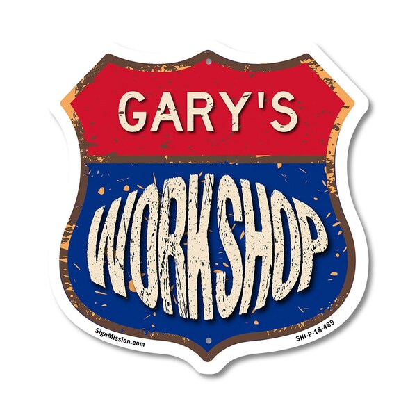 Signmission Gary's Workshop, 18 Inch X 18 Inch, Plastic Sign - SHI-P-18-489-GARY