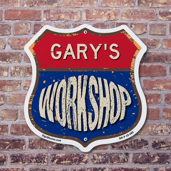 Signmission Gary's Workshop, 18 Inch X 18 Inch, Plastic Sign - SHI-P-18-489-GARY