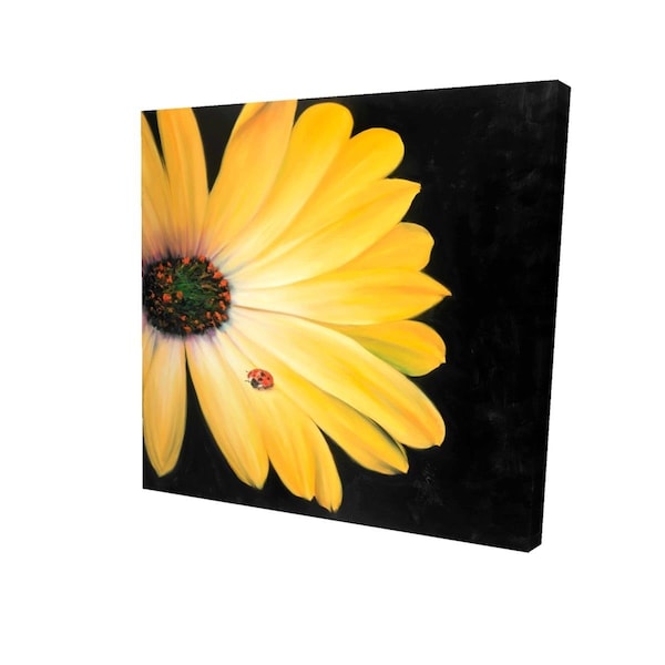 Fondo 32 x 32 in. Yellow Daisy & Ladybug-Print on Canvas - FO2788130