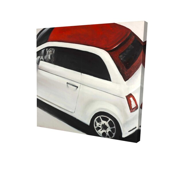 Begin Home Decor 32 x 32 in. Italian Red & White Car-Print on Canvas - 2080-3232-TR29