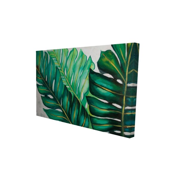 Begin Home Decor 12 x 18 in. Three Big Exotic Plant Leaves-Print on Canvas - 2080-1218-FL255