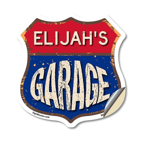 Signmission Elijah's Garage, 12 Inch X 12 Inch, Vinyl Decal - SHI-D-12-383-ELIJAH