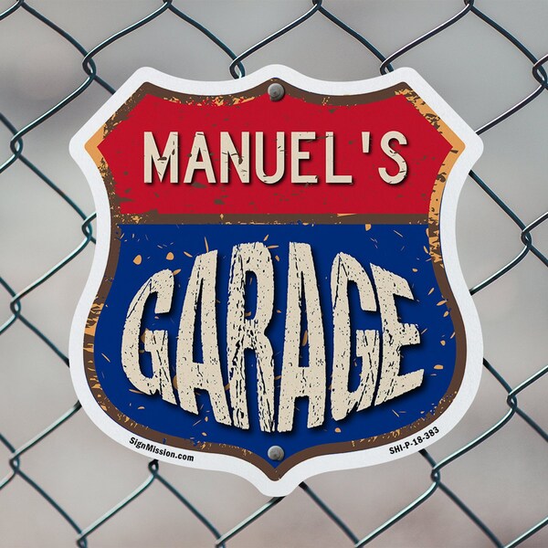 Signmission Manuel's Garage, 18 inch X 18 inch, Plastic Sign, 2PK - SHI-P-2PACK-18-383-MANUEL