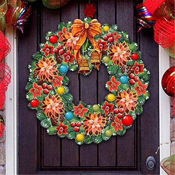Kd Americana Christmas Wreath Door Hanger Wall Decor - KD1770626