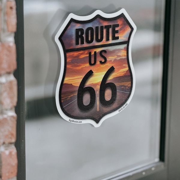 Signmission Route Us 66 Sunset, 18 Inch X 18 Inch, Vinyl Decal - SHI-D-18-482