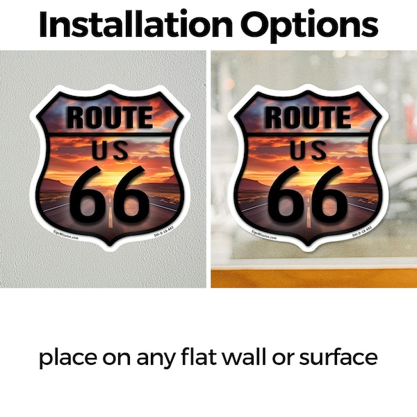 Signmission Route Us 66 Sunset, 18 Inch X 18 Inch, Vinyl Decal - SHI-D-18-482