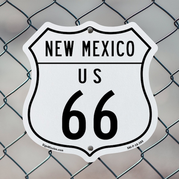 Signmission New Mexico Route Marker Shield Sign Us 6, 12 inch X 12 inch, Aluminum Metal Sign, 5PK - SHI-A-5PACK-12-389