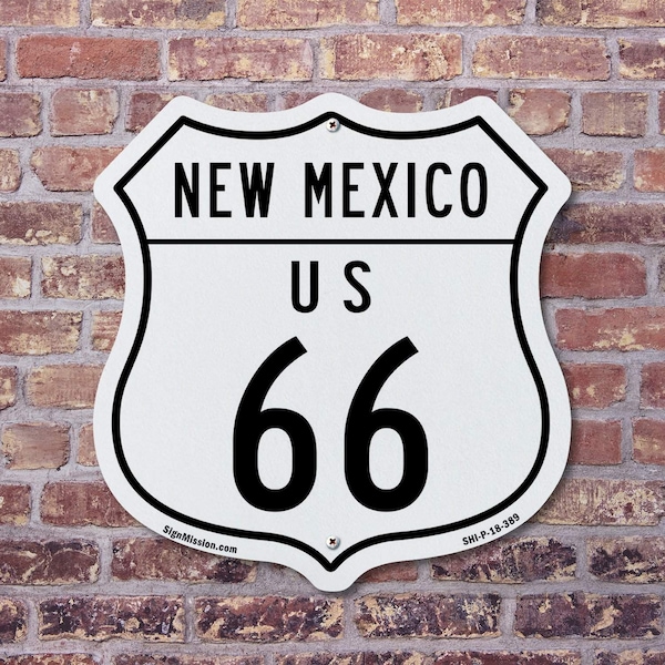 Signmission New Mexico Route Marker Shield Sign Us 6, 12 inch X 12 inch, Aluminum Metal Sign, 5PK - SHI-A-5PACK-12-389