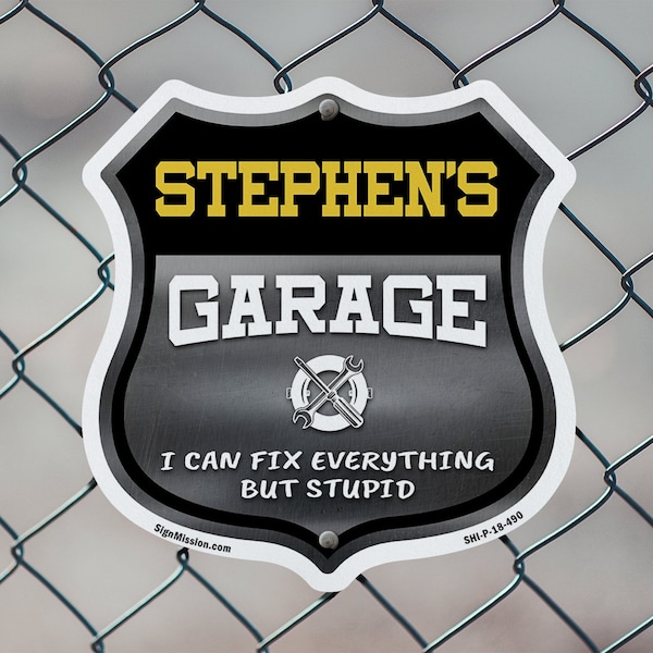 Signmission Stephen's Garage I Can Fix Everything But Stupid, 6 inch X 6 inch, Plastic Sign, 2PK - SHI-P-2PACK-6-490-STEPHEN