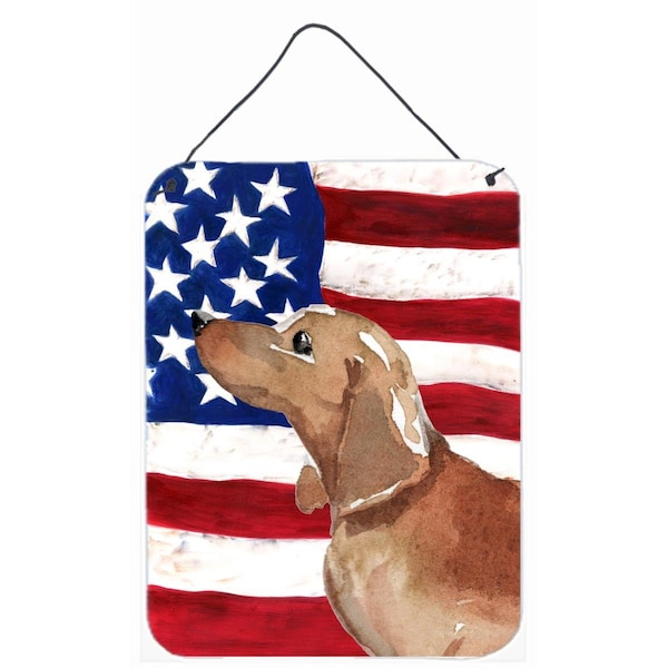 Carolines Treasures Red Tan Dachshund Patriotic Wall or Door Hanging Prints - BB9371DS1216