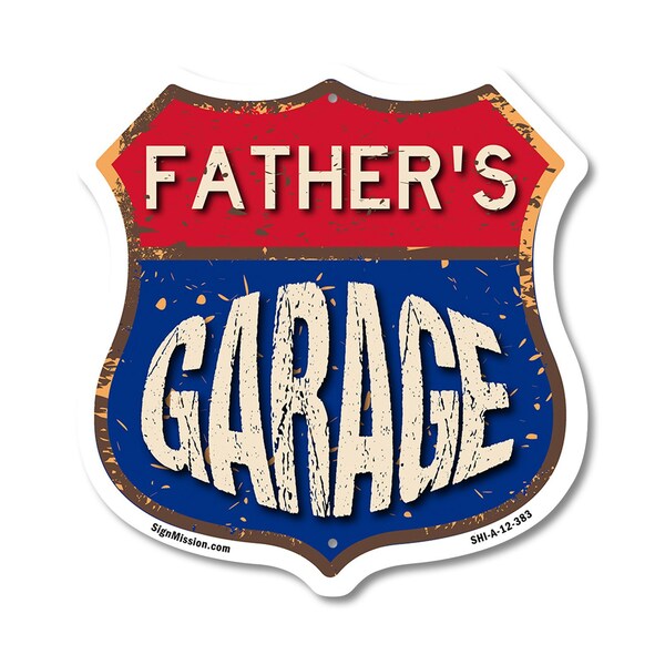 Signmission Father's Garage, 12 Inch X 12 Inch, Aluminum Metal Sign - SHI-A-12-383-FATHER