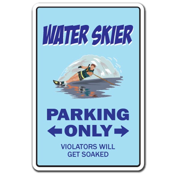 Amistad 8 x 12 in. Water Skier Decal - Parking Skiing Waterskier Boat Wave Runner Skis Boater - AM3940898