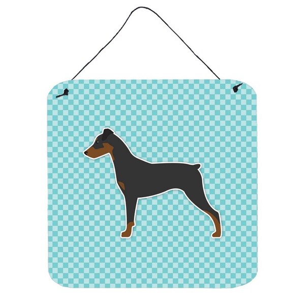 Carolines Treasures German Pinscher Checkerboard Blue Wall or Door Hanging Prints - BB3713DS66