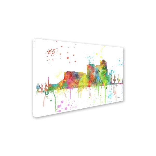 Trademark Fine Art Marlene Watson 'Tucson Arizona Skyline Mclr-1' Canvas Art, 16x24 - MW0267-C1624GG