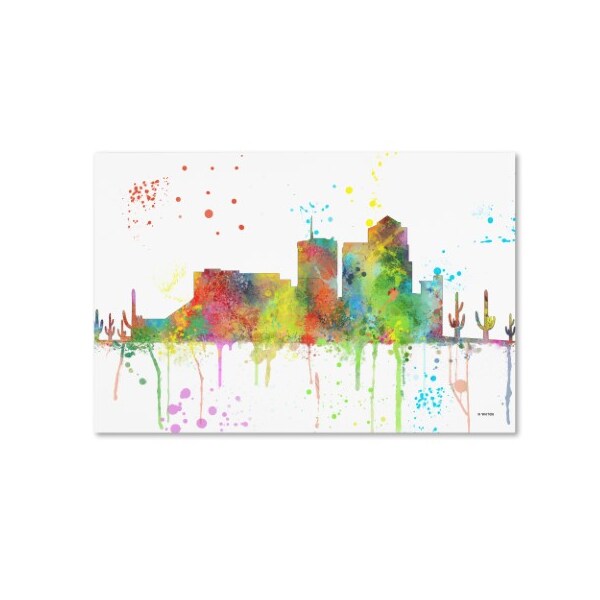 Trademark Fine Art Marlene Watson 'Tucson Arizona Skyline Mclr-1' Canvas Art, 16x24 - MW0267-C1624GG