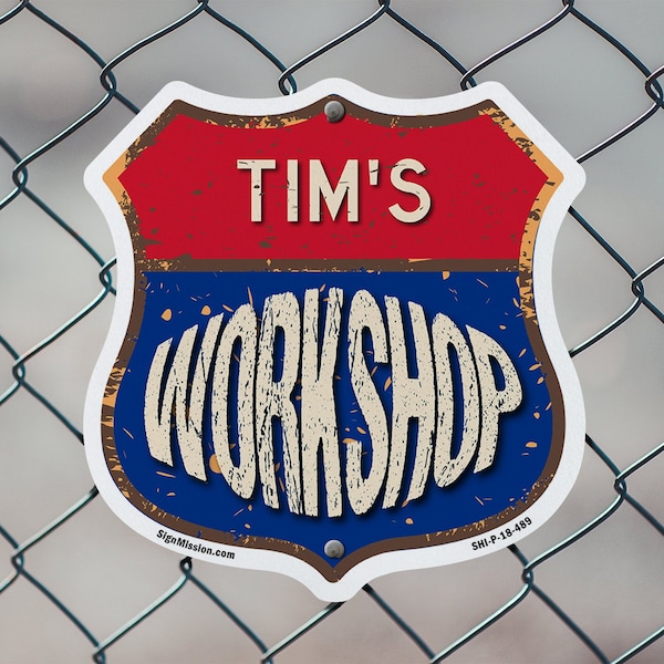 Signmission Tim's Workshop, 18 Inch X 18 Inch, Plastic Sign - SHI-P-18-489-TIM