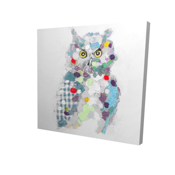 Begin Home Decor 32 x 32 in. Textured Abstract Owl-Print on Canvas - 2080-3232-AN46-1